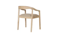 Anbu Mango Wood Upholstered Dining Chair - Natural