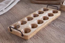 Anda Mango Wood Egg Holder - Natural