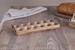 Anda Mango Wood Egg Holder - Natural