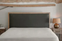 Anesha Upholstered Linen Headboard - Olive Green