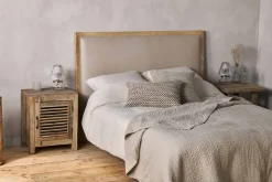 Anesha Upholstered Linen Headboard - Natural