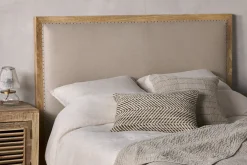 Anesha Upholstered Linen Headboard - Natural