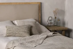 Anesha Upholstered Linen Headboard - Natural