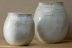 Anjuna Reactive Glaze Ceramic Vase - Off White