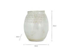 Anjuna Reactive Glaze Ceramic Vase - Off White