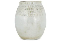 Anjuna Reactive Glaze Ceramic Vase - Off White