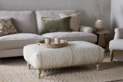 Aranya Upholstered Ottoman - Natural