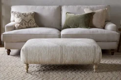 Aranya Upholstered Ottoman - Natural