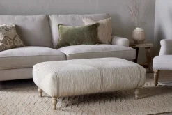 Aranya Upholstered Ottoman - Natural