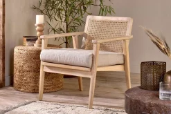 Atri Mango Wood & Cane Occasional Chair