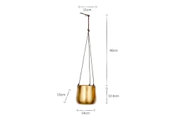Atsu Brass Hanging Planter
