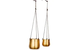 Atsu Brass Hanging Planter