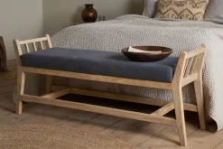 Avanthi Upholstered Sleigh Bench - Charcoal