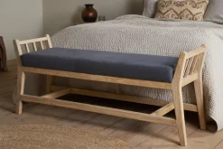 Avanthi Upholstered Sleigh Bench - Charcoal