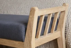 Avanthi Upholstered Sleigh Bench - Charcoal