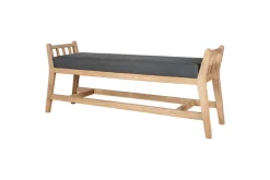 Avanthi Upholstered Sleigh Bench - Charcoal