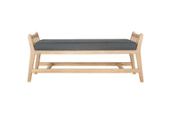 Avanthi Upholstered Sleigh Bench - Charcoal