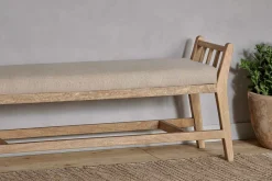 Avanthi Upholstered Sleigh Bench - Natural