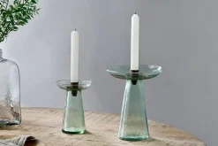 Avyn Recycled Glass Candle Holder - Sage Green