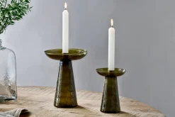 Avyn Recycled Glass Candle Holder - Forest Green