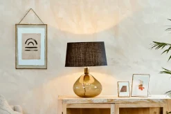 Baba Recycled Glass Lamp - Green - Large Wide