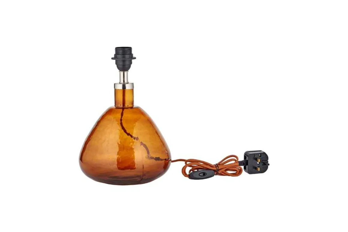 Baba Recycled Glass Lamp - Burnt Amber - Small Wide