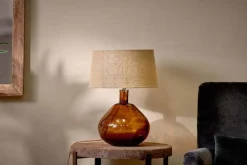 Baba Recycled Glass Lamp - Burnt Amber - Large Wide
