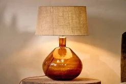 Baba Recycled Glass Lamp - Burnt Amber - Large Wide