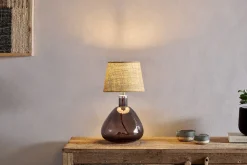 Baba Recycled Glass Table Lamp - Smoke - Small Wide
