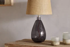 Baba Recycled Glass Table Lamp - Smoke - Small Tall