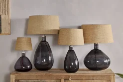 Baba Recycled Glass Table Lamp - Smoke - Small Tall