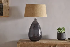 Baba Recycled Glass Table Lamp - Smoke - Large Tall