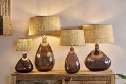 Baba Recycled Glass Table Lamp - Smoke - Large Tall