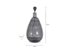 Baba Recycled Glass Table Lamp - Smoke - Large Tall