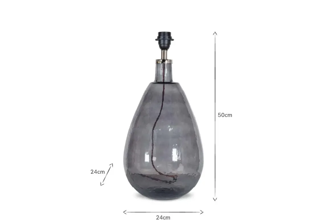 Baba Recycled Glass Table Lamp - Smoke - Large Tall