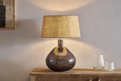 Baba Recycled Glass Table Lamp - Smoke - Large Wide