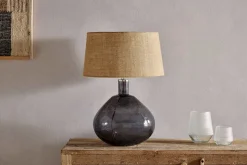 Baba Recycled Glass Table Lamp - Smoke - Large Wide