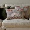 Bagru Wool & Cotton Cushion Cover - Soft Grey