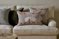 Bagru Wool & Cotton Cushion Cover - Soft Grey