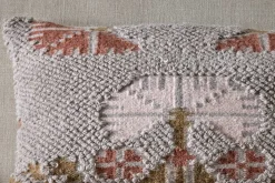 Bagru Wool & Cotton Cushion Cover - Soft Grey