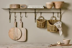 Basti Iron Storage Shelf - Antique Brass