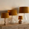 Batakha Velvet & Linen Lampshade - Dark Ochre