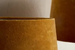 Batakha Velvet & Linen Lampshade - Dark Ochre