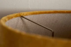 Batakha Velvet & Linen Lampshade - Dark Ochre