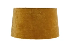 Batakha Velvet & Linen Lampshade - Dark Ochre