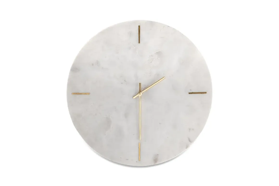 Besa Marble Clock - White