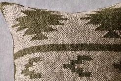 Bhumi Wool & Jute Cushion Cover - Moss Green