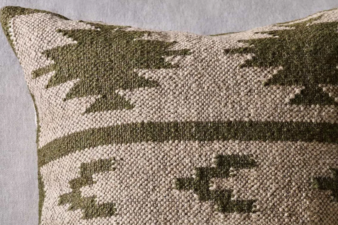 Bhumi Wool & Jute Cushion Cover - Moss Green