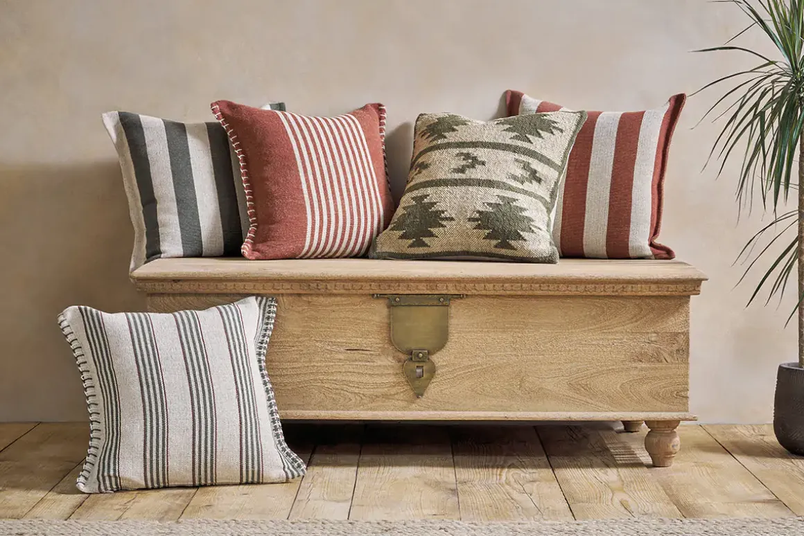 Bhumi Wool & Jute Cushion Cover - Moss Green