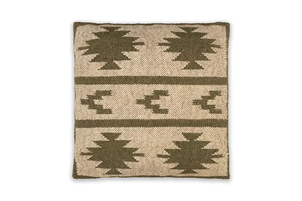 Bhumi Wool & Jute Cushion Cover - Moss Green